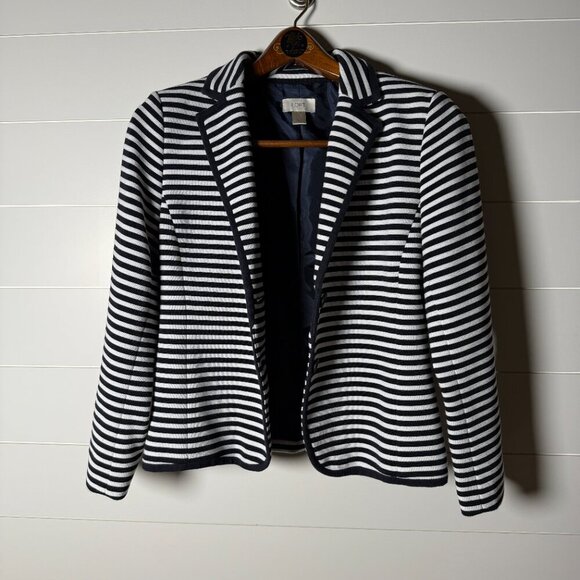 LOFT Nautical Navy and White Stripe Blazer-Jacket Sz 6 - Picture 5 of 7